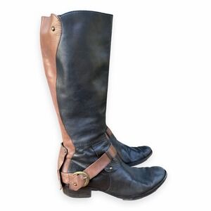 Sam Edelman Tall Leather Buckle Women's Size 8 Country Western Riding Boots